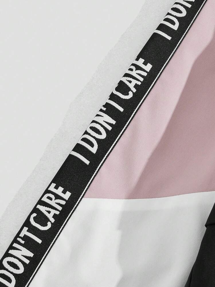 Loose Color Block Print Sleeve Hooded Woven Jacket For Men, For Fall Winter