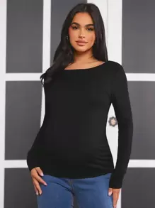 SHEIN Maternity Butterfly Embroidery Mesh Contrast T-Shirt - Black - View 2