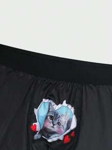Men'S Cat And Letter Print Boxer Briefs - Multicolor - View 4