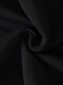 SHEIN EZwear Women Cartoon Valentine's Day Letter Printed Hoodie With Drawstring - Black - View 6