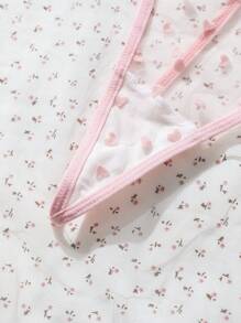 SHEIN Valentine's Day Sexy Babydoll Lingerie Dress For Women - Pink - View 4