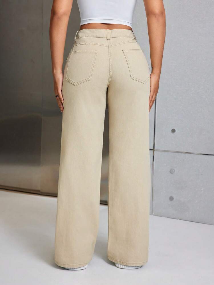 Ladies Solid Color Overalls Jeans