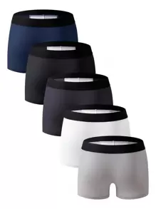 Men'S Breathable Plus Size Boxer Shorts Variety Of Styles (5pcs Combo) - Multicolor - View 2