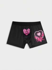 Men's Funny & Cute Hot Pink Geometric Print Trunks With High Stretch Fabric - Hot Pink - View 4