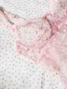 SHEIN Valentine's Day Sexy Babydoll Lingerie Dress For Women - Pink - View 5