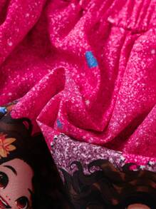 SHEIN Young Girl Mermaid Printed Sweet T-Shirt And Skirt With Shoulder Bag 2pcs/Set Spring/Summer New Arrival,Holiday,Summer,Travel - Multicolor - View 7