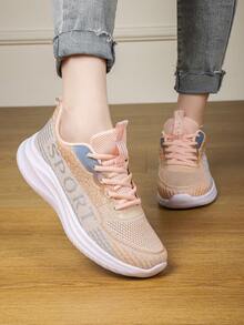 Women's Comfortable Lightweight Running Shoes, Couple's Sneakers For Walk & Jogging - Orange - View 2