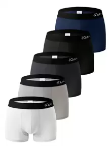 Men'S Breathable Plus Size Boxer Shorts Variety Of Styles (5pcs Combo) - Multicolor - View 7
