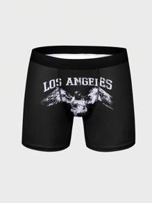 Ropa Interior Rectangular Para Hombres Con Diseño De Letras Y Águila Impresa