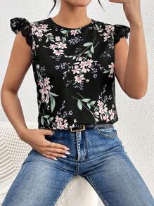 SHEIN Frenchy Của phụ nữ In hoa Trở lại Dây đeo Áo sơ mi - Nhiều màu - Xem 2