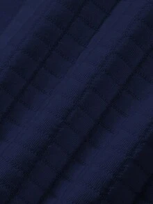 Manfinity Hypemode Nam Màu thuần Dây rút Hoodie Áo nỉ - Màu xanh hải quân - Xem 5