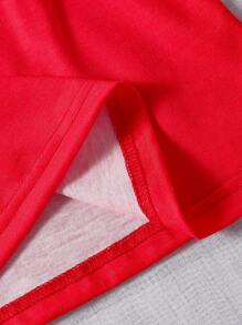 Baby Girl Watermelon Shaped Sleeveless Dress - Red - View 6