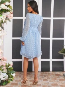 SHEIN Maternity V-Neck Dress - Blue - View 2