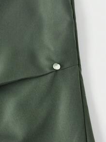 Manfinity Hypemode Pantalones De Paracaídas Con Cintura Con Cordón Para Hombre - Verde militar - Ver 5