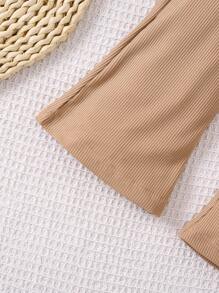 SHEIN 幼兒女童2入組波希米亞花紋假期風格裝備 - 棕色 - 查看 6