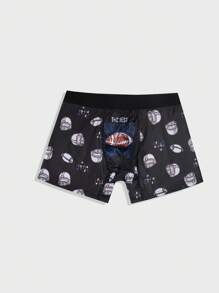 Men'S Football Helmet & Letter Print Boxer Briefs - Multicolor - View 3