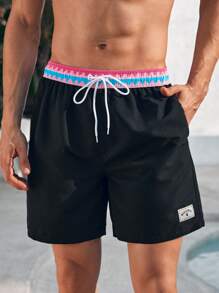 Surfspeed Men'S Beach Shorts With Pocket, Drawstring Waistband And Side Stripes - Multicolor - View 6
