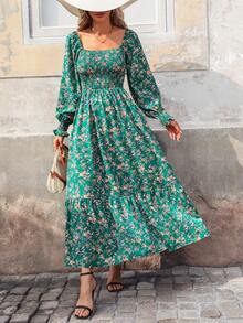 SHEIN Clasi 小花卉印花雙向穿著連衣裙 - 彩色 - 查看 3