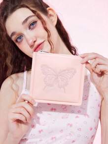 ROMWE Kawaii Y2k風格可愛蝴蝶刺繡便攜式包 - 粉色 - 查看 2