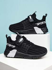 Boys' Campus Comfortable Lightweight Breathable Athletic Shoes - Black and White - View 2