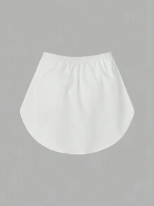 Chiquease Elastic Waist Button Decoration Skirt - Black and White - View 4