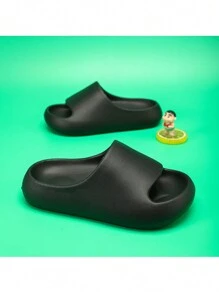 儿童防滑软底露趾拖鞋 - 黑色 - 查看 3