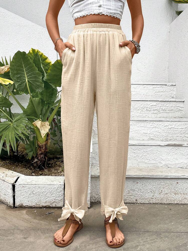 Women's High-Waist Trousers With Slanted Pockets