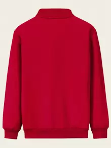 Áo khoác nam dài tay mùa xuân thu mới, áo khoác thể thao cổ bóng chày, áo khoác phi công, trang phục thường ngày, áo khoác chạy bộ, thời trang cổ điển, khóa kéo, màu trơn cơ bản, có túi. - Đỏ - Xem 4