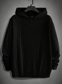 GENTILAND 男士純色連帽t卹+褲子套裝 - 黑色 - 查看 4