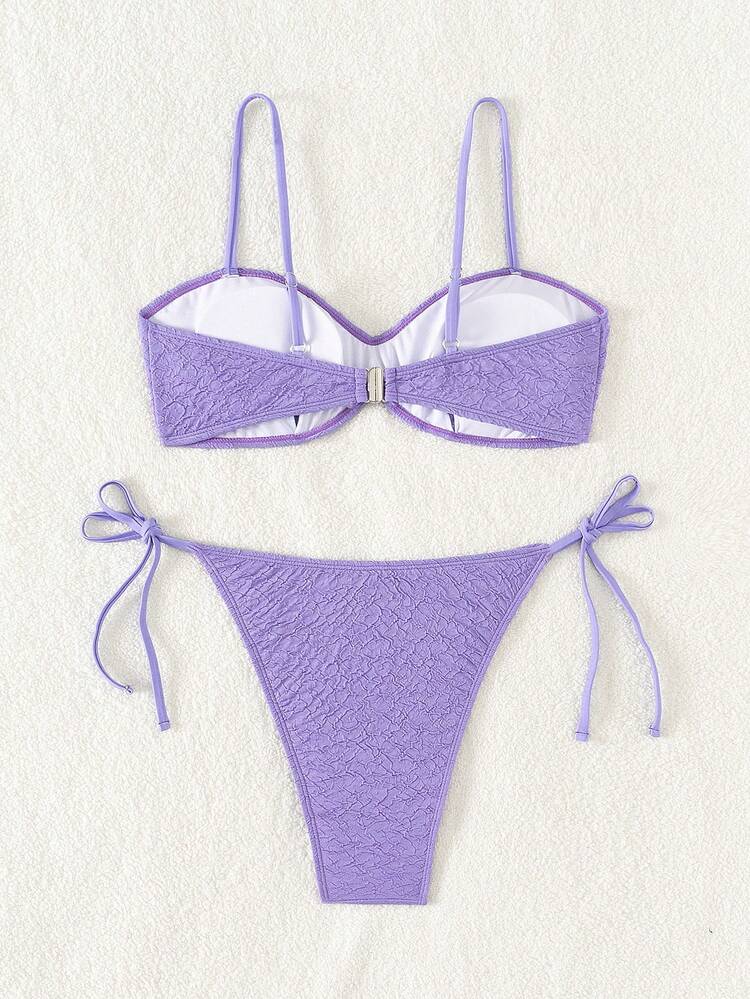 Solid Color Two-Piece Bikini Set Summer Beach