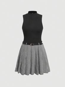 SHEIN MOD 拼色掛脖連身裙 - 彩色 - 查看 1