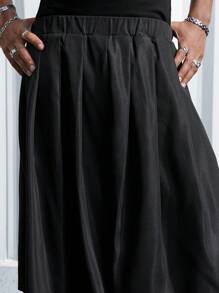 ROMWE MEN Grunge Punk Men'S 2 In 1 Design Solid Fashion Pants - Black - View 6