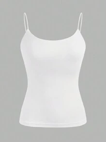 SHEIN EZwear 3pcs Black, White, Gray Camisole Casual Slim Fit Tank Tops For Women, Suitable For Summer - Multicolor - View 5