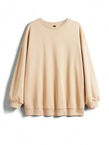 Leo Vargas 圓領女式大尺碼長款卡通印花t恤 - 杏色 - 查看 3