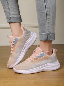 Women's Comfortable Lightweight Running Shoes, Couple's Sneakers For Walk & Jogging - Orange - View 3