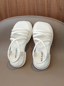 Fashionable Children'S Flat Sandals, White - Beige - View 5