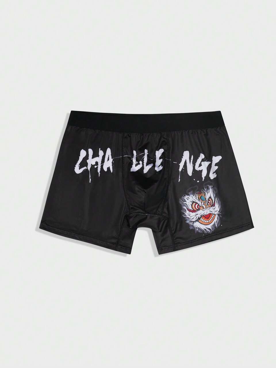 Men'S Dragon Pattern & Letter Printed Boxer Briefs