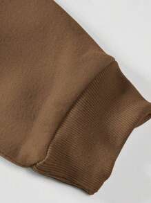 Manfinity Homme Men's Letter Printed Hoodie And Sweatpants Set - Coffee Brown - View 6