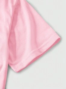 INAWLY Women's Love & Slogan Print Round Neck T-Shirt My Class Is Full Of SWEET Hearts Graphic Tees Women Tops - Pink - View 5