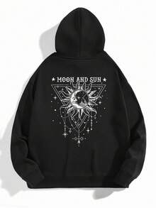 Manfinity Hypemode 男士帶圖案印花連帽衫 - 黑色 - 查看 2