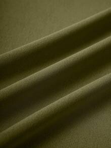 Men's Plus Size Cross & Letter Print Short Sleeve T-Shirt - Army Green - View 4