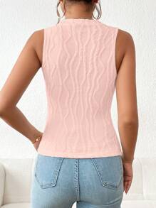 SHEIN Essnce Của phụ nữ Vòng cổ Áo ba lỗ - Hồng - Xem 2