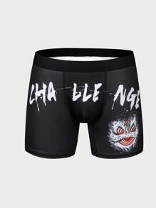 Men'S Dragon Pattern & Letter Printed Boxer Briefs - Multicolor - View 1