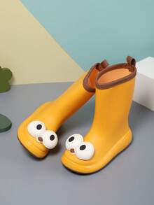 1pair Spring Kids' Rain Shoes, Waterproof, Slip-Resistant And Abrasion-Resistant, For Outdoor Activities - Yellow - View 4