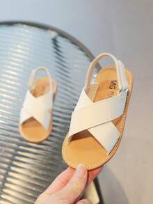 Kids' Simple & Comfortable Flat Sandals For Girls - White - View 3