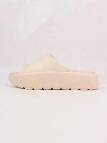 pueenb 新款時尚女士純色開頭運動拖鞋,防滑厚底室內外通用休閒拖鞋,女性鞋履