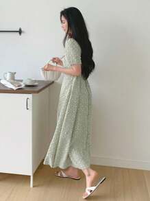 DAZY Women'S Ditsy Floral Wrap Dress Sundress Vacation Outfits Women - Green - View 3