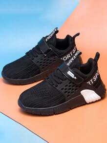 Boys' Campus Comfortable Lightweight Breathable Athletic Shoes - Black and White - View 3