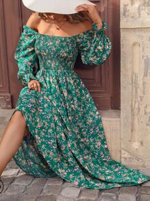 SHEIN Clasi 小花卉印花雙向穿著連衣裙 - 彩色 - 查看 1