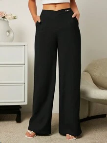 Firerie 女款寬鬆v腰喇叭褲